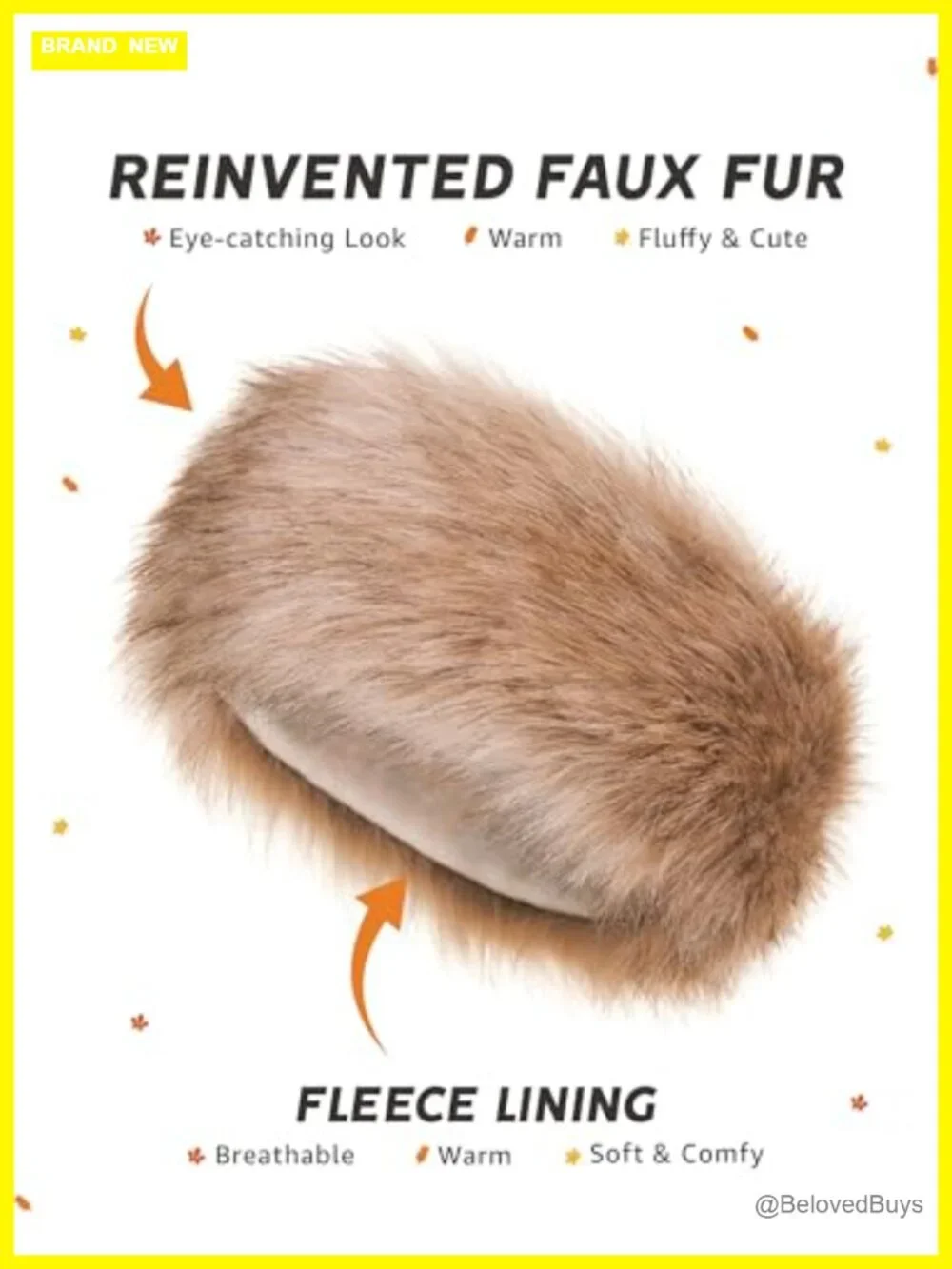 Faux Fur Headband – Furry Winter Ear Warmer – L Size